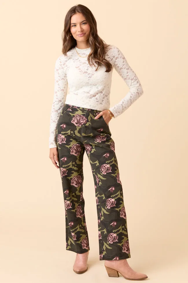 Gabbie Floral Camo Wide Leg Jeans SALE sold by Pink Lily product image thumbnail 2