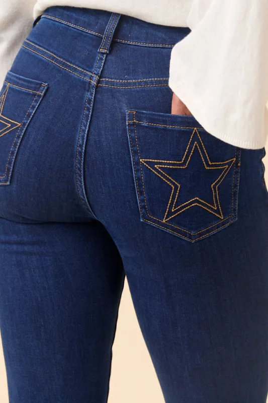 My Favorite Dark Wash Star Stitch Jeans SALE sold by Pink Lily
