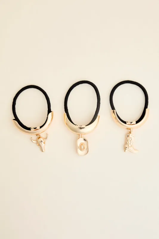 The Western Gold Cuff Hair Tie Set FINAL SALE sold by Pink Lily
