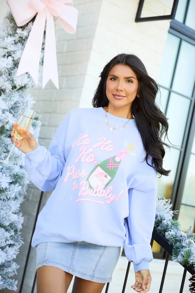 Pass The Bubbly Periwinkle Graphic Sweatshirt sold by Pink Lily product image thumbnail 3