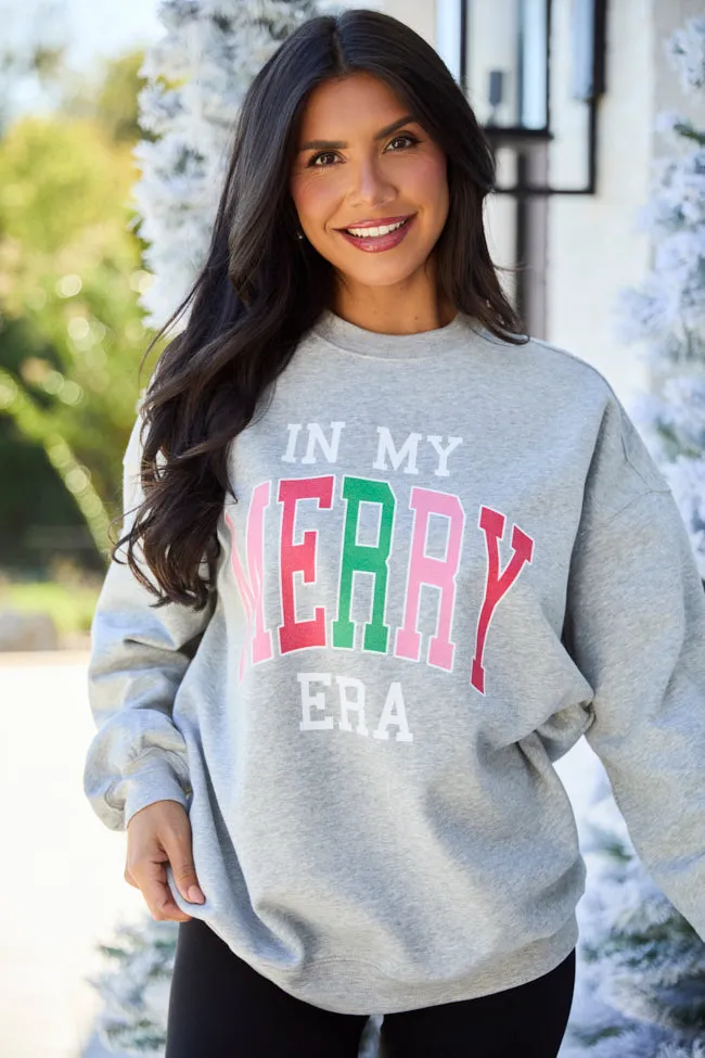 In My Merry Era Multi Color Light Grey Graphic Sweatshirt sold by Pink Lily product image thumbnail 2