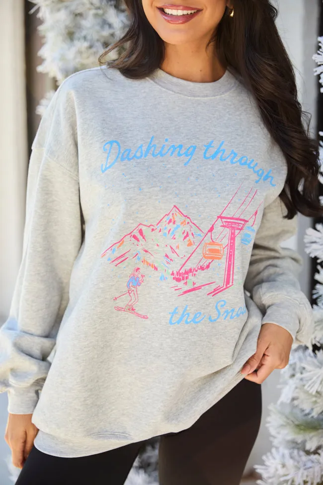 Dashing Through The Snow Light Grey Graphic Sweatshirt SALE sold by Pink Lily product image thumbnail 2