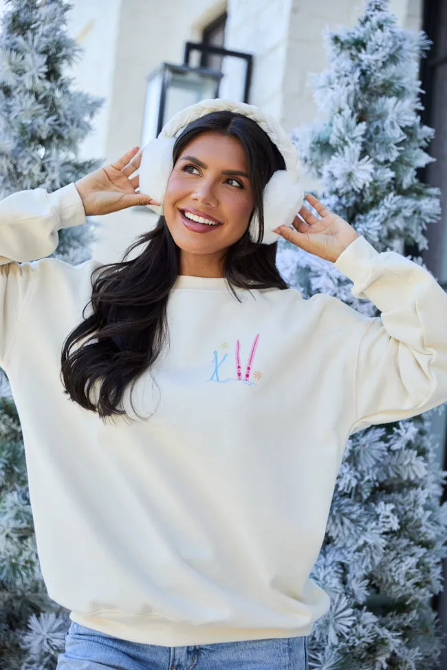 Ski Ya Later Cream Graphic Sweatshirt sold by Pink Lily product image thumbnail 2