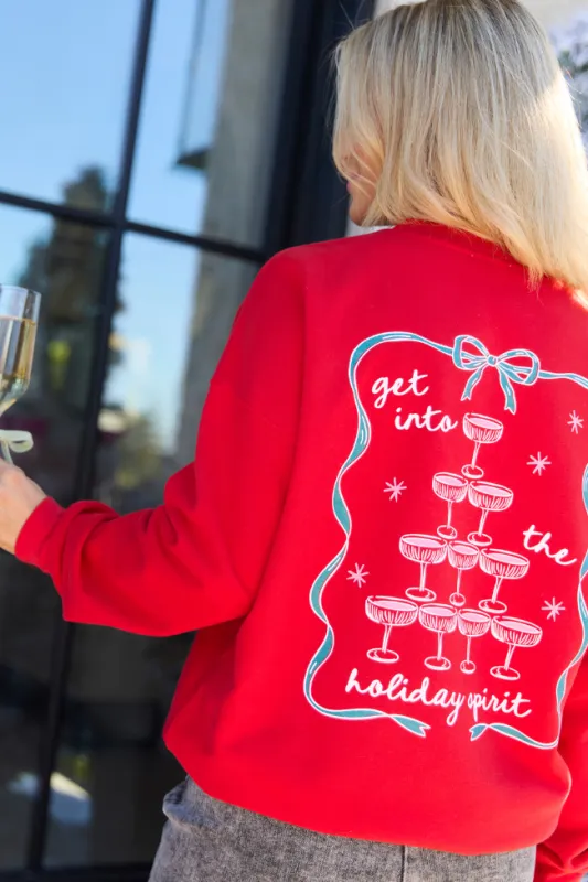 Holiday Spirit Red Graphic Sweatshirt SALE sold by Pink Lily