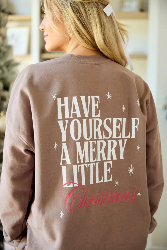 Have Yourself A Merry Little Christmas Mocha Graphic Sweatshirt sold by Pink Lily product image thumbnail 2