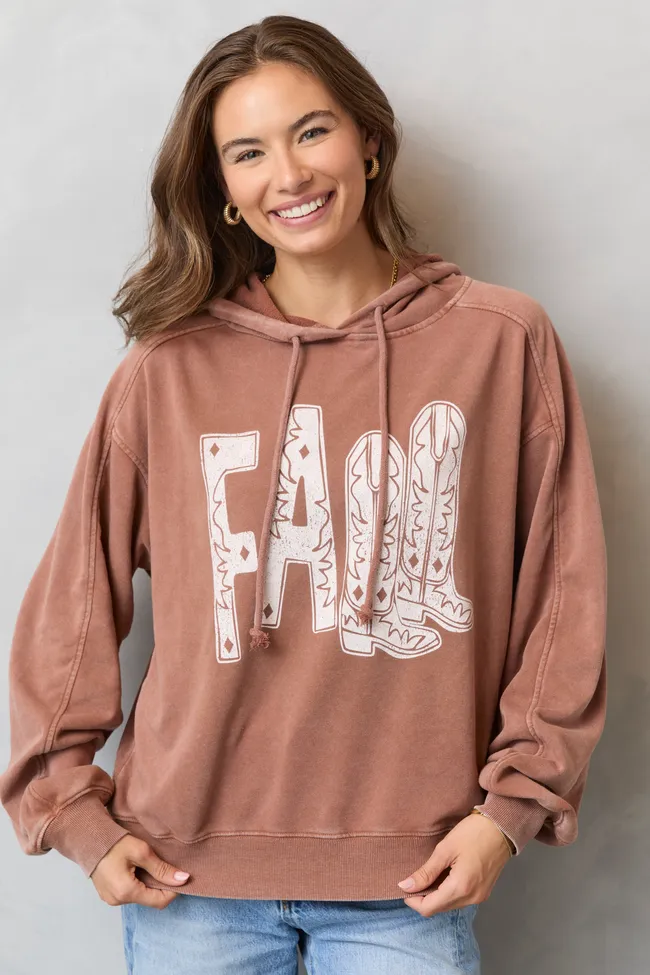 Fall Chestnut Oversized Graphic Hoodie sold by Pink Lily product image thumbnail 4