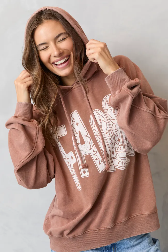 Fall Chestnut Oversized Graphic Hoodie sold by Pink Lily product image thumbnail 2