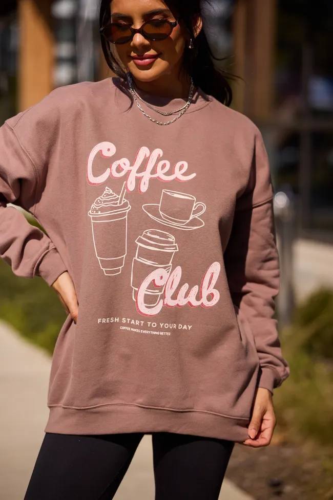 Coffee Club Mocha Graphic Sweatshirt sold by Pink Lily product image thumbnail 2