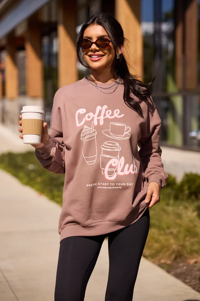 Coffee Club Mocha Graphic Sweatshirt sold by Pink Lily product image thumbnail 3