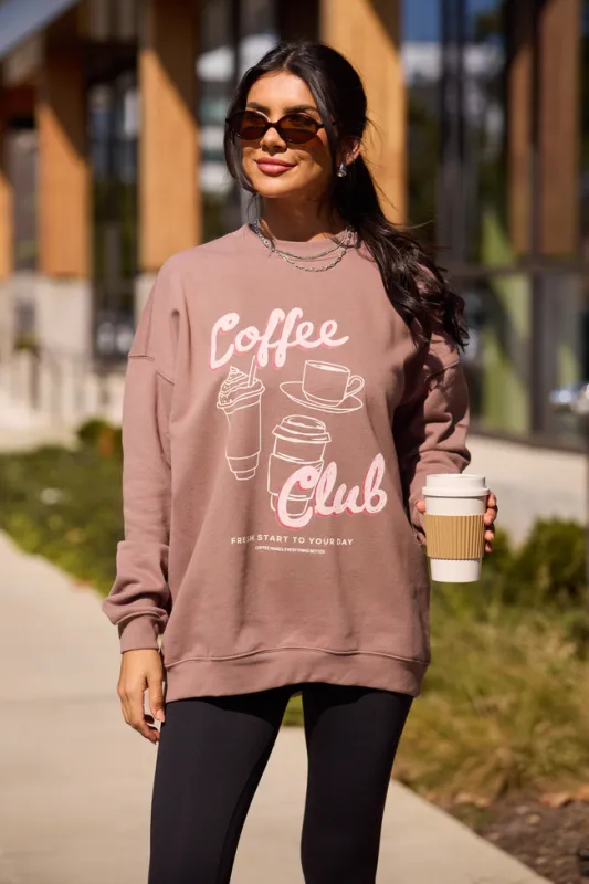 Coffee Club Mocha Graphic Sweatshirt sold by Pink Lily