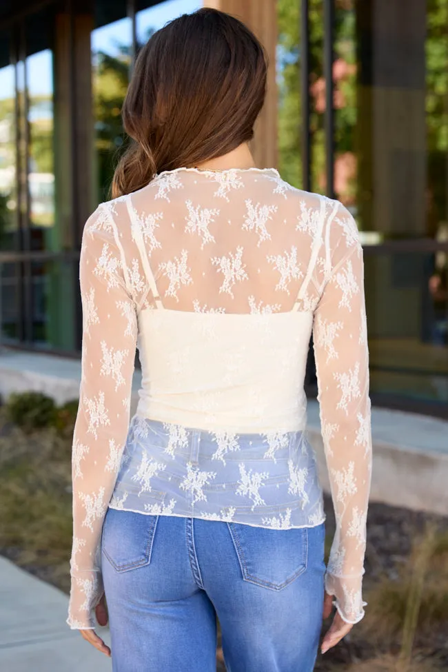 Soraya Ivory Mock Neck Lace Layering Blouse FINAL SALE sold by Pink Lily product image thumbnail 4