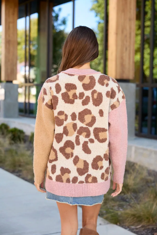 Maleah Pink Plaid And Animal Print Cardigan FINAL SALE sold by Pink Lily product image thumbnail 4