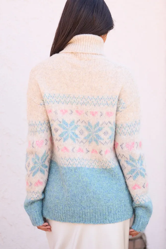Collin Pink And Blue Fair Isle Turtleneck Sweater SALE sold by Pink Lily product image thumbnail 5