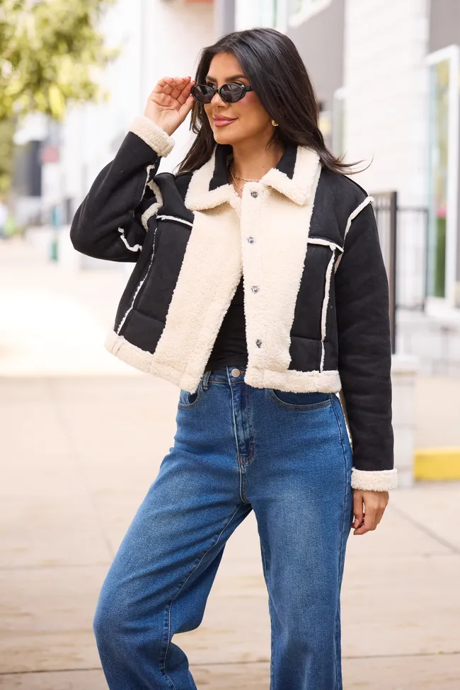 Orion Black Reversible Faux Suede Jacket FINAL SALE sold by Pink Lily product image thumbnail 4