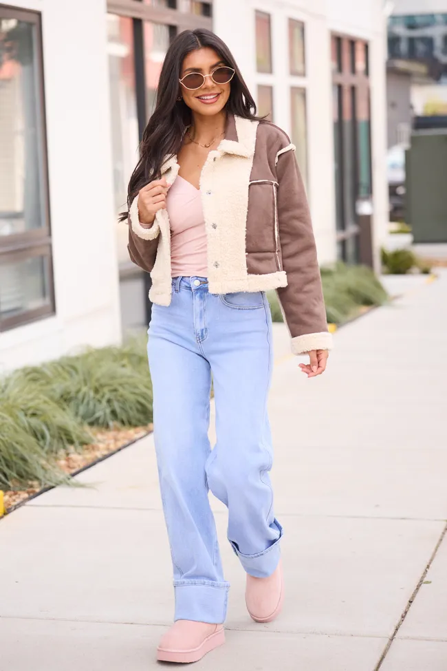 Orion Brown Reversible Faux Suede Jacket SALE sold by Pink Lily product image thumbnail 4