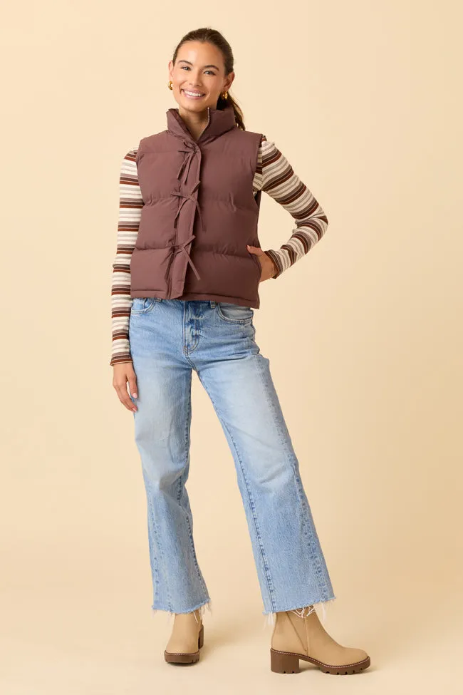 Liberty Brown Bow Puffer Vest FINAL SALE sold by Pink Lily product image thumbnail 4