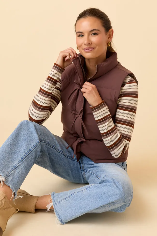 Liberty Brown Bow Puffer Vest FINAL SALE sold by Pink Lily product image thumbnail 3