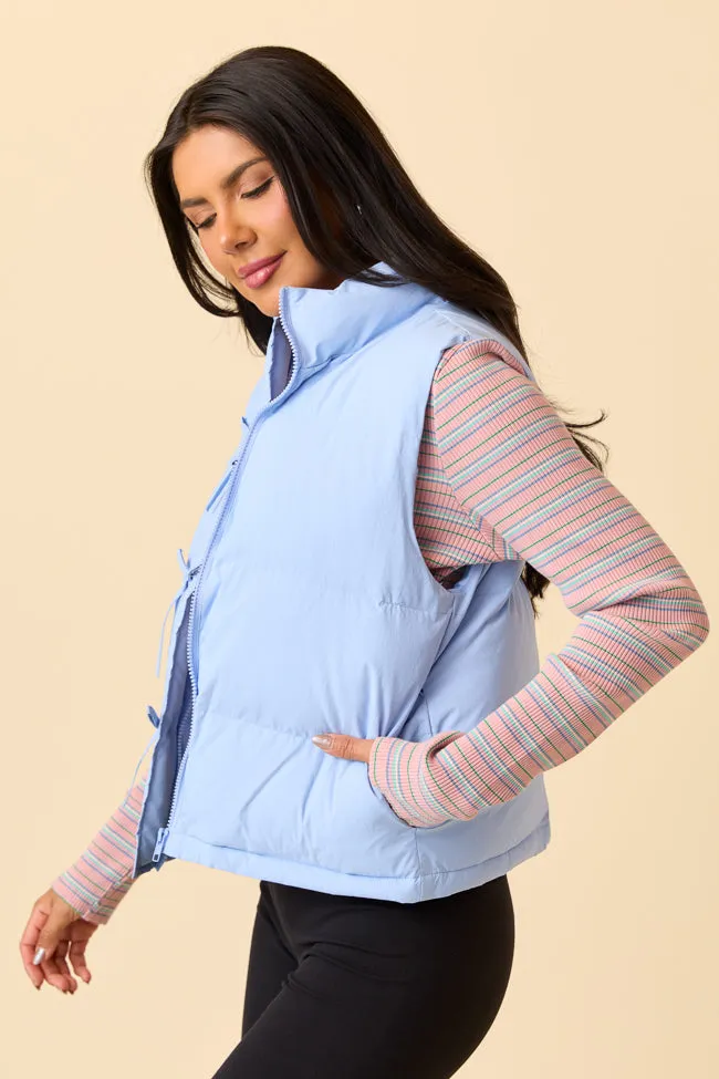 Liberty Frost Blue Bow Puffer Vest sold by Pink Lily product image thumbnail 5