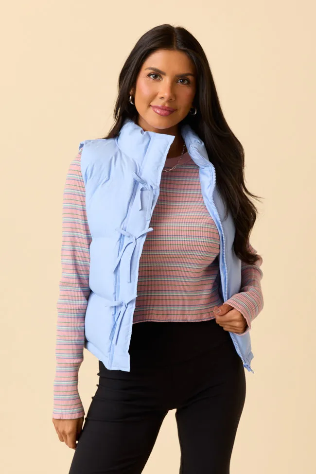 Liberty Frost Blue Bow Puffer Vest sold by Pink Lily product image thumbnail 3