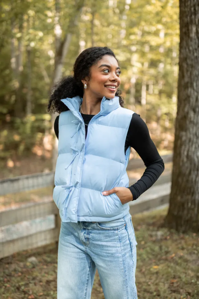 Liberty Frost Blue Bow Puffer Vest sold by Pink Lily product image thumbnail 2