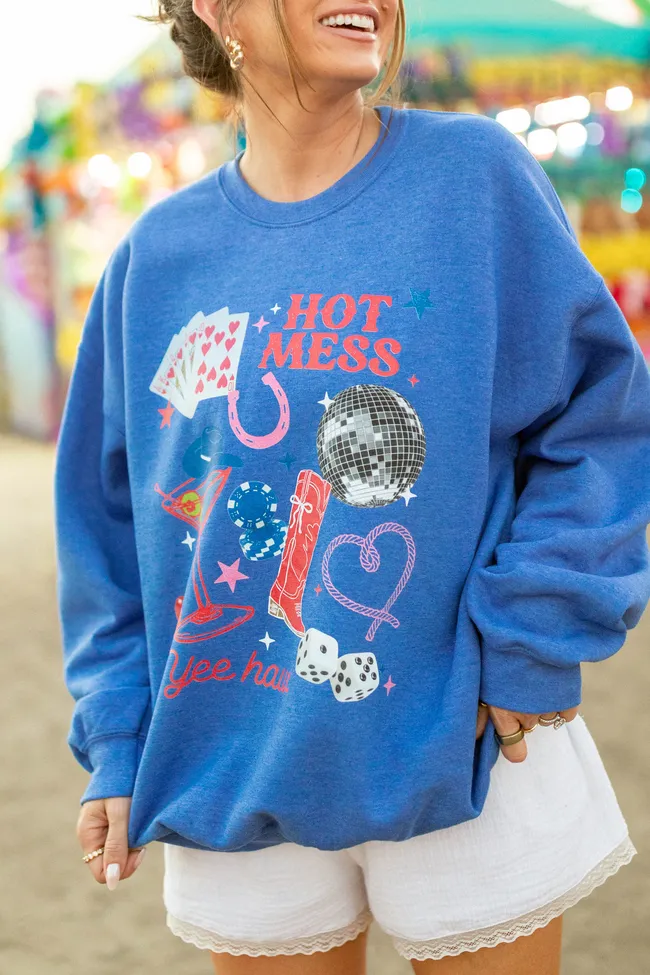 Western Girlie Heather Blue Graphic Sweatshirt sold by Pink Lily product image thumbnail 3