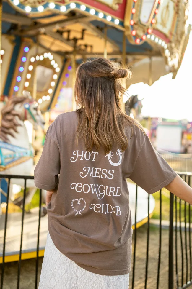 Hot Mess Cowgirl Club Brown Graphic Tee Krista Horton X Pink Lily sold by Pink Lily product image thumbnail 5