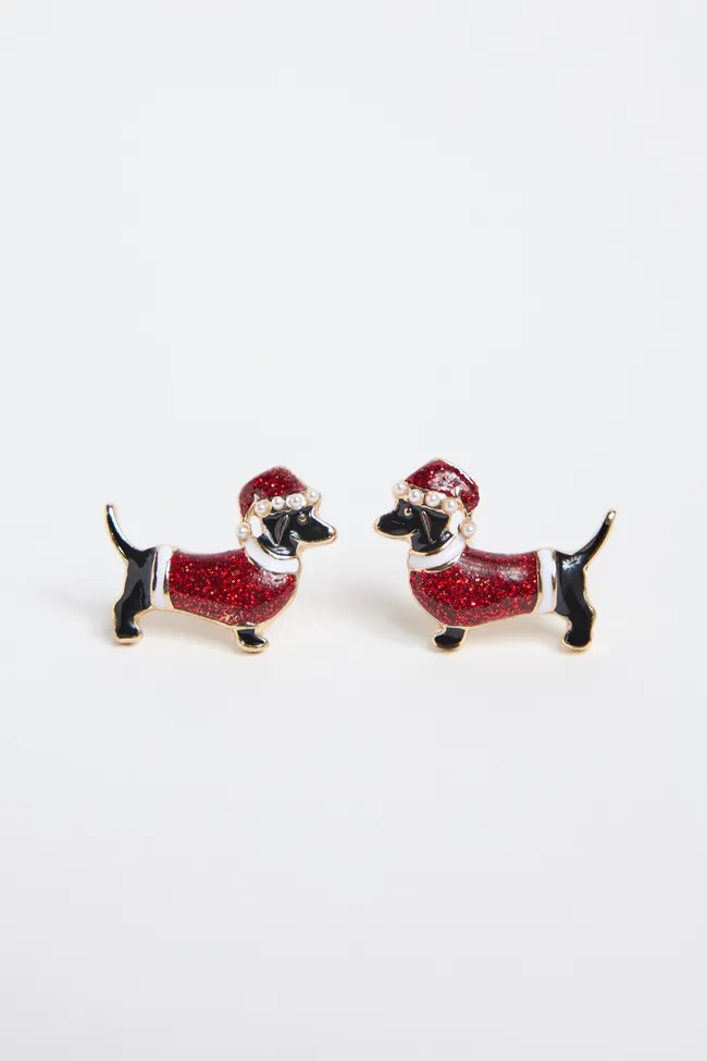 Santa Weiner Dog Earrings sold by Pink Lily product image thumbnail 2