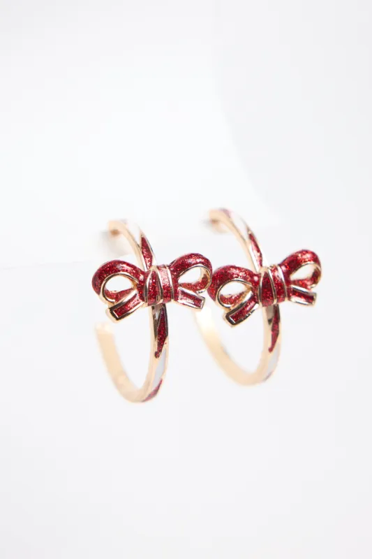 Sonnett Bow Hoop Earrings sold by Pink Lily
