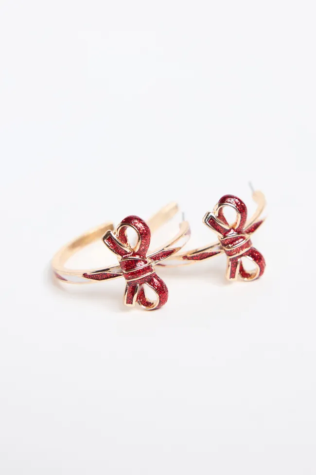 Sonnett Bow Hoop Earrings sold by Pink Lily product image thumbnail 3