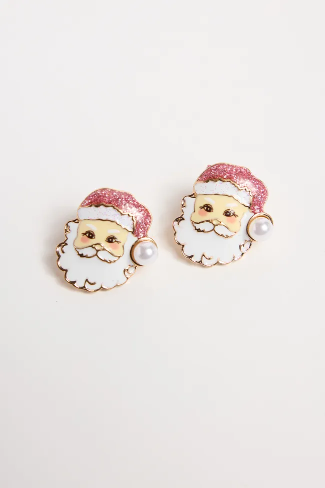 Pink Glitter Santa Earrings SALE sold by Pink Lily product image thumbnail 2