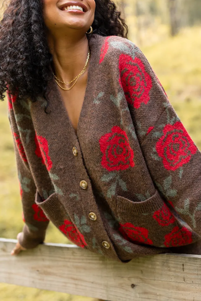 Britney Brown Rose Cardigan sold by Pink Lily product image thumbnail 3