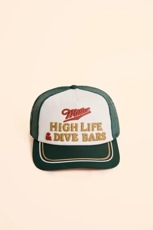 Miller High Life & Dive Bars Trucker Hat sold by Pink Lily
