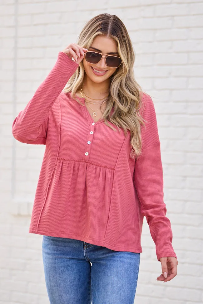 Kenna Rose Long Sleeve Henley Top FINAL SALE sold by Pink Lily