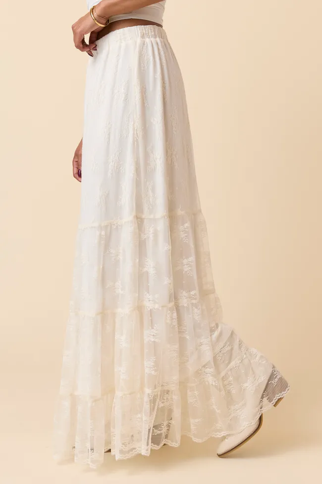 Clementine Ivory Lace Maxi Skirt FINAL SALE sold by Pink Lily product image thumbnail 3