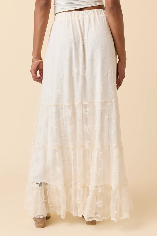 Clementine Ivory Lace Maxi Skirt FINAL SALE sold by Pink Lily product image thumbnail 4