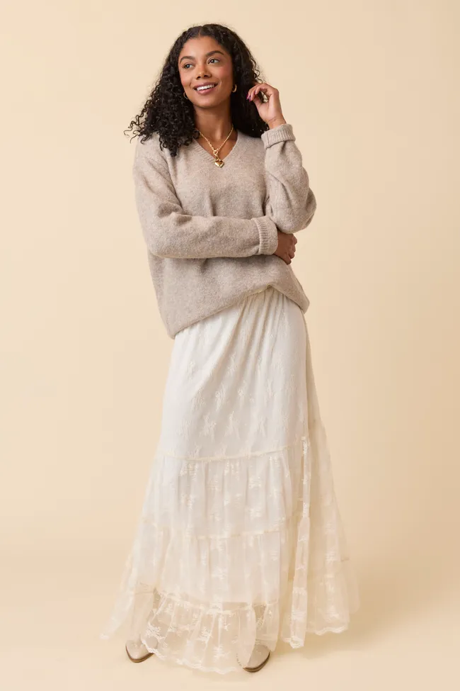 Clementine Ivory Lace Maxi Skirt FINAL SALE sold by Pink Lily product image thumbnail 2