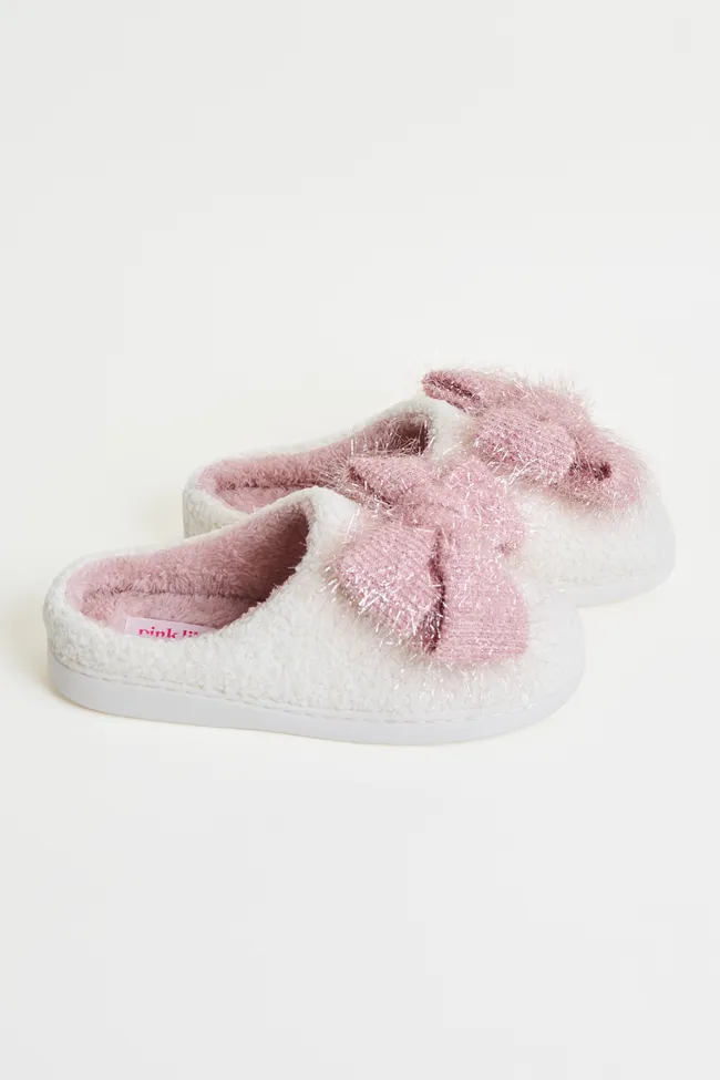 Cozi Pink Tinsel Bow Shearling Slippers FINAL SALE sold by Pink Lily product image thumbnail 5