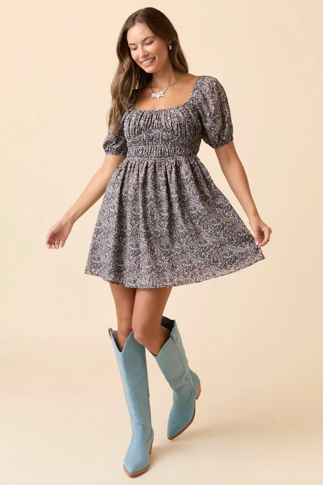 Evangeline Brown Floral Mini Dress FINAL SALE sold by Pink Lily product image thumbnail 2