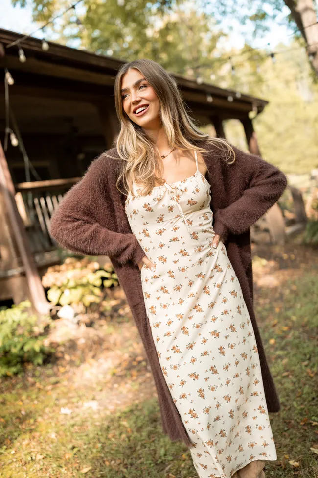 Margot Brown Floral Slip Dress FINAL SALE sold by Pink Lily product image thumbnail 3