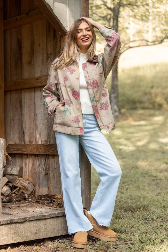Lucy Brown Floral Jacket SALE sold by Pink Lily product image thumbnail 2
