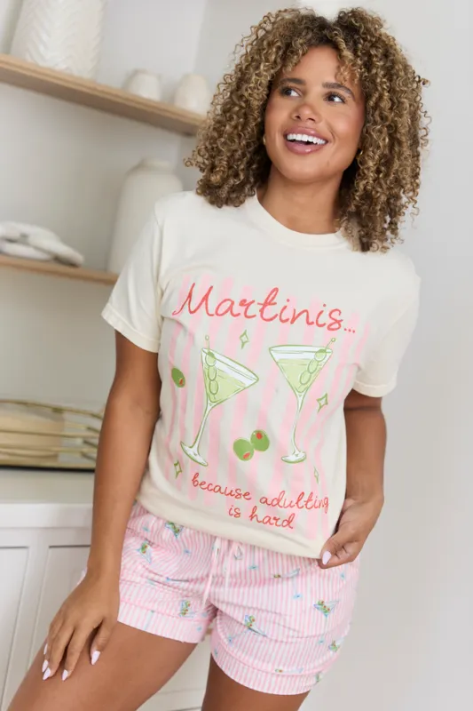 Adulting Is Hard Ivory Graphic Tee sold by Pink Lily