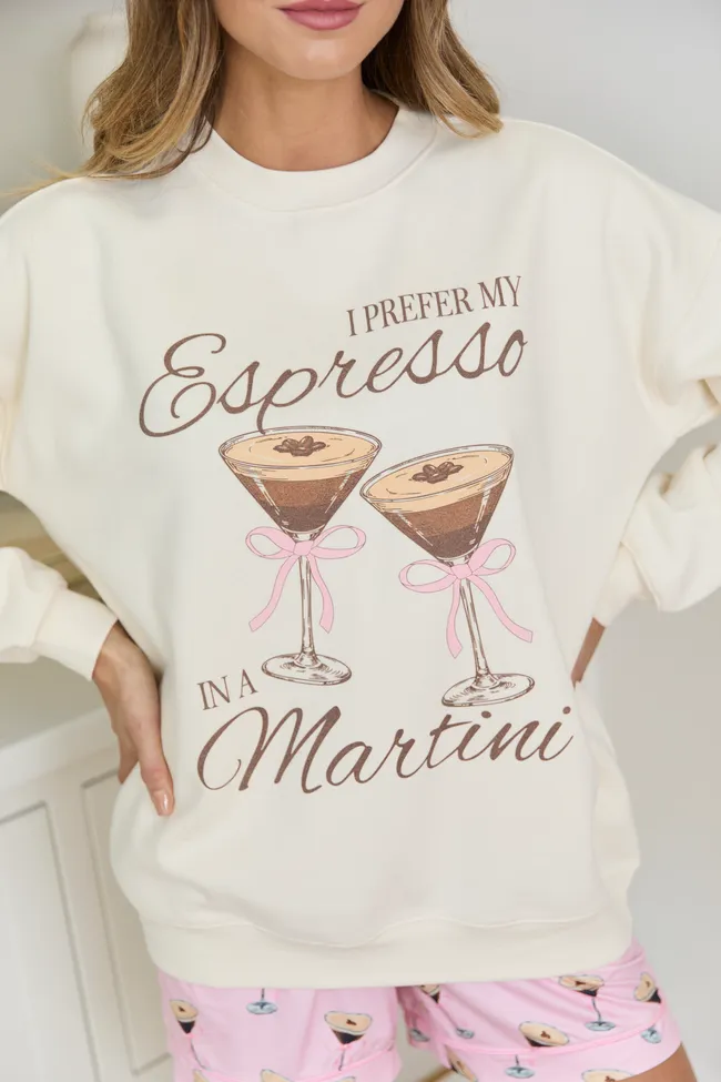 Espresso Martini Cream Graphic Sweatshirt sold by Pink Lily product image thumbnail 2