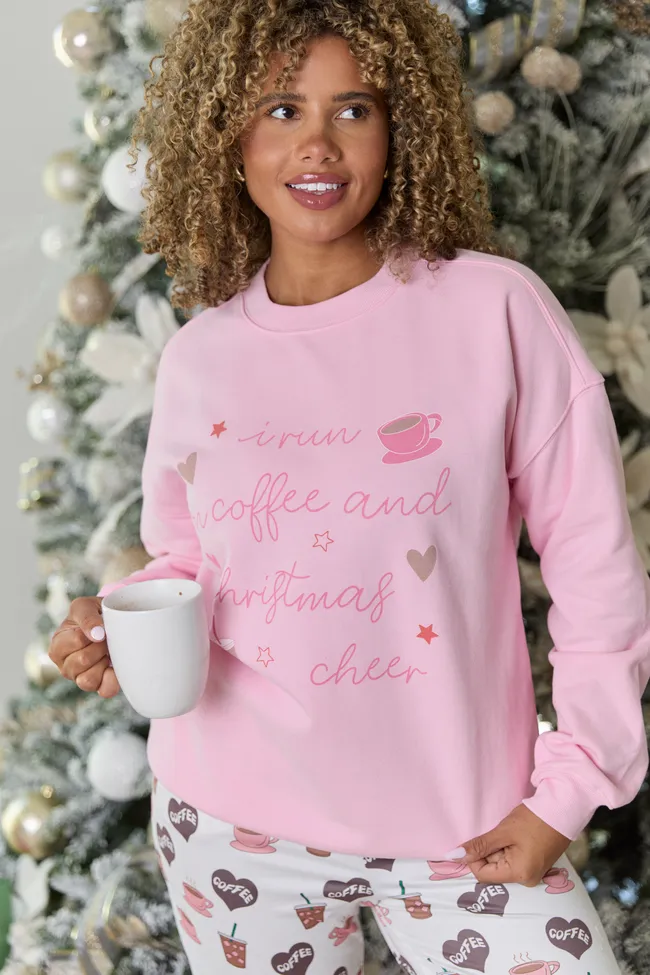 Coffee And Christmas Cheer Light Pink Graphic Sweatshirt sold by Pink Lily product image thumbnail 4
