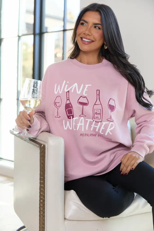 Wine Weather Mauve Graphic Sweatshirt SALE sold by Pink Lily product image thumbnail 4