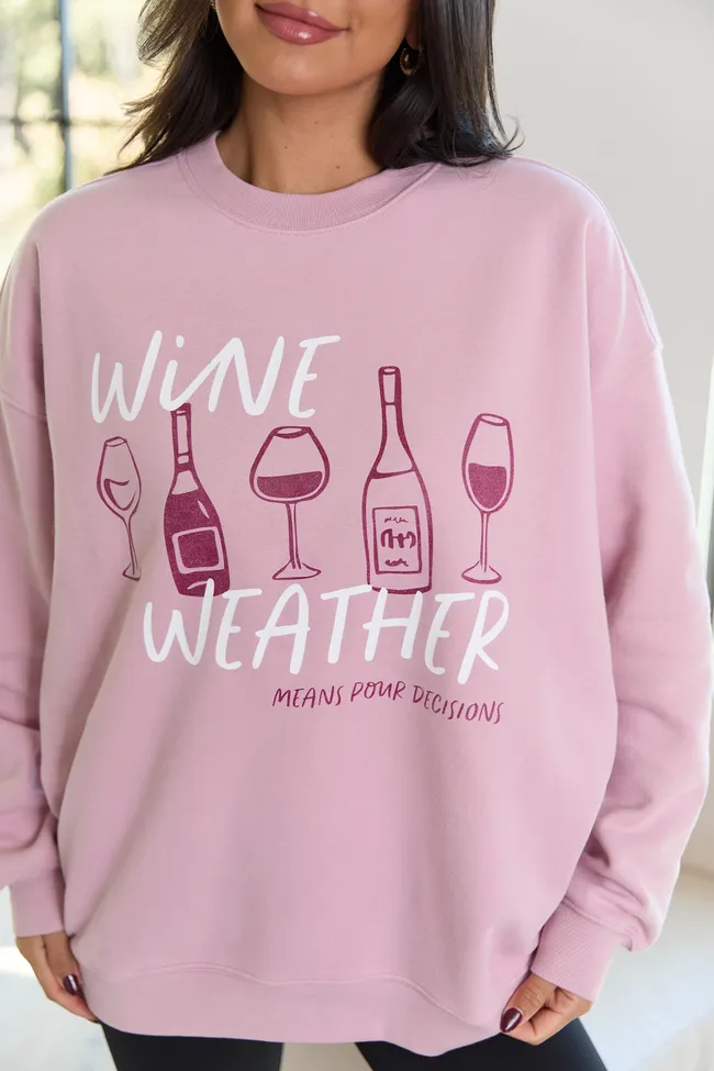 Wine Weather Mauve Graphic Sweatshirt SALE sold by Pink Lily product image thumbnail 2