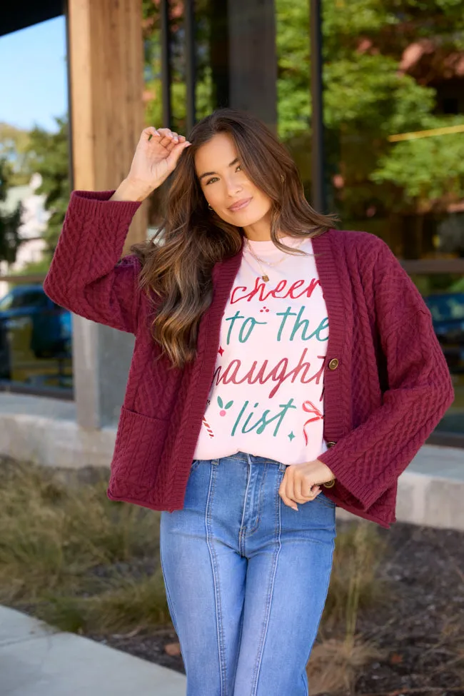 Cheers To The Naughty List Light Pink Graphic Tee sold by Pink Lily product image thumbnail 3