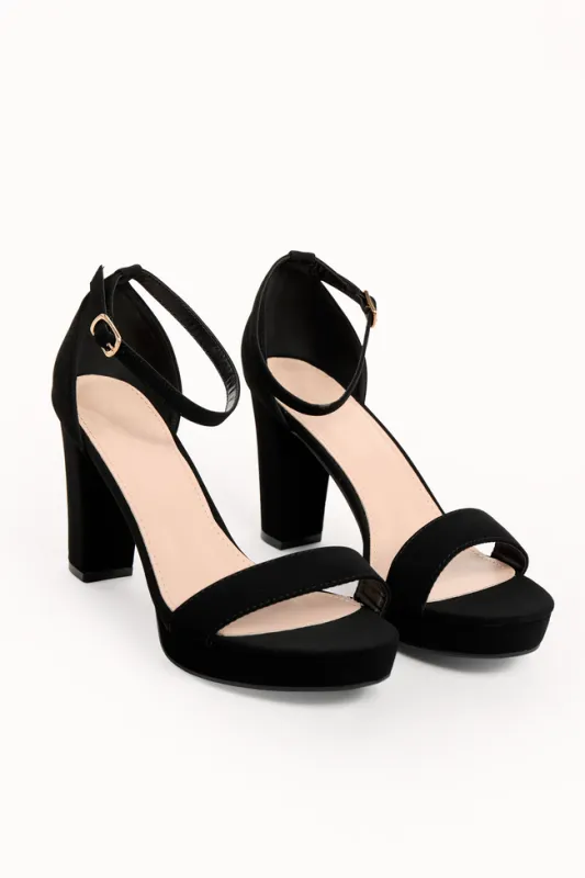 Asia Black Platform Heels sold by Pink Lily