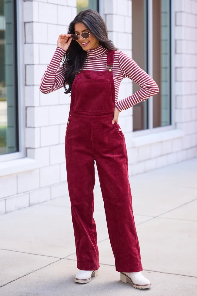 Alden Berry Cord Overalls sold by Pink Lily product image thumbnail 2