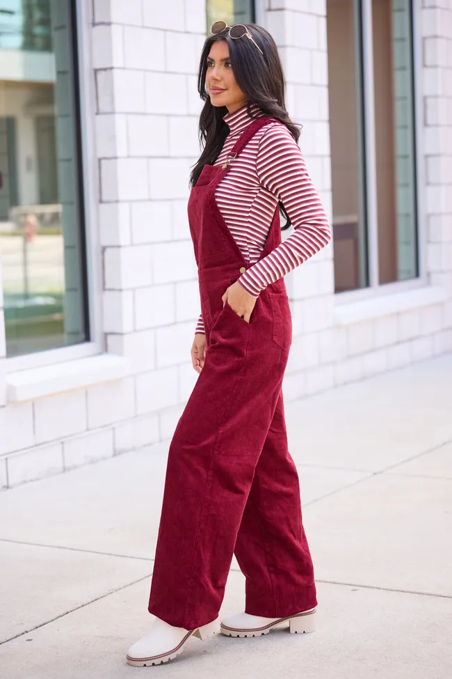 Alden Berry Cord Overalls sold by Pink Lily product image thumbnail 3