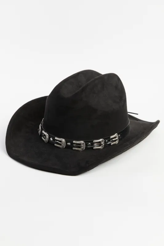 Martine Black Buckle Cowboy Hat FINAL SALE sold by Pink Lily